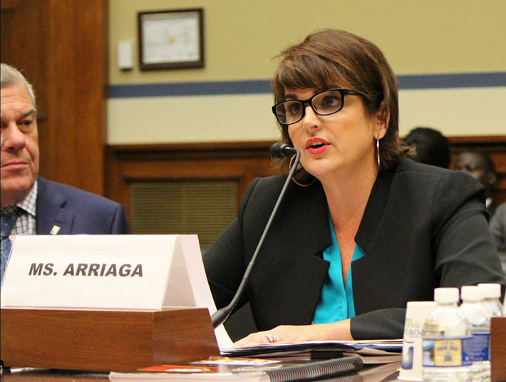 USCIRF Vice Chairwoman Kristina Arriaga, testifying before the House Oversight Committee.